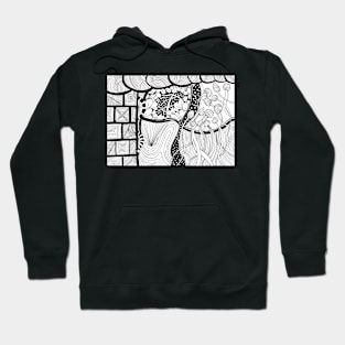 Abstract black and white Hoodie